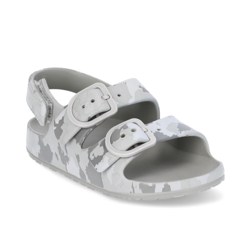Wonder Nation Toddler Boys Gray Camo EVA 2 Buckle Sandals Size 11/12 NEW